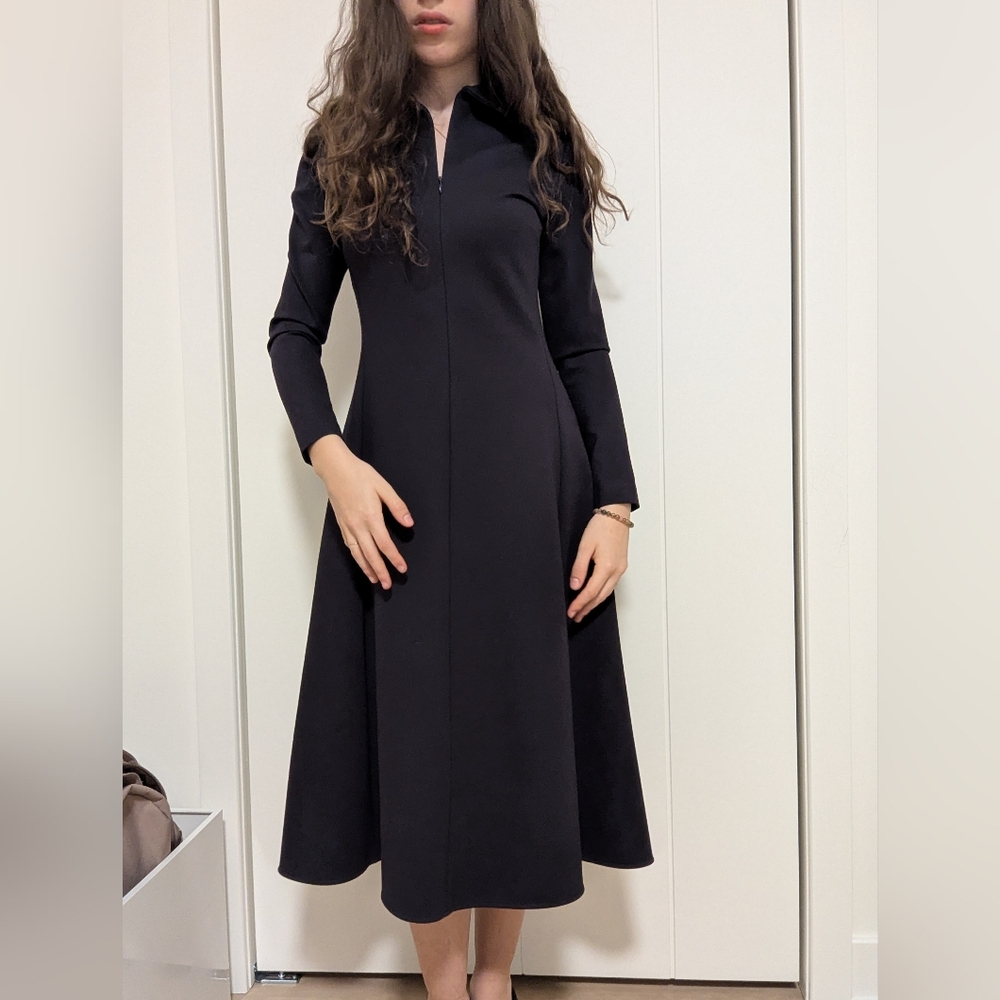 Elegant Simons Black Long Sleeve Dress